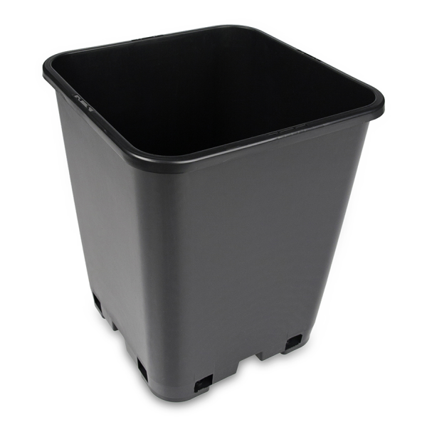 Topf, viereckig, schwarz, 18 x 18 x 23 cm, 6 L