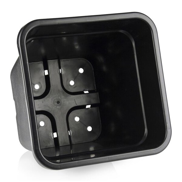 Topf, viereckig, schwarz, 28,5 x 28,5 x 28,4 cm, 14 L