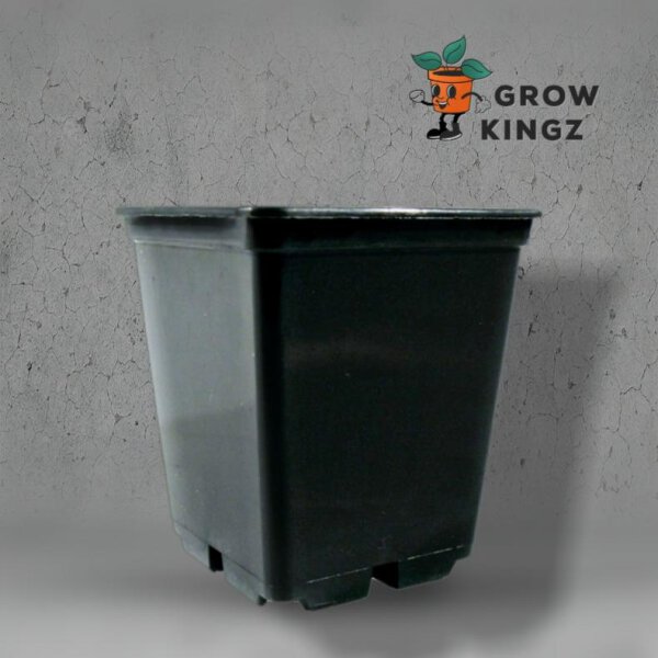 Topf, viereckig, schwarz, 7 x 7 x 8 cm, 0,25 L