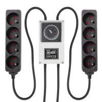 LUMii BLACK Zeitschaltuhr mit 2x 4-fach Steckerleiste,...