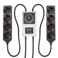 LUMii BLACK, Zeitschaltuhr mit 2x 4-fach Steckerleiste,...