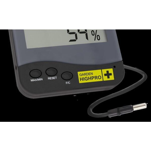 Garden HighPro Premium | Thermometer + Hygrometer | 2 Messpunkte | Großes Display