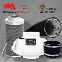 Grow Abluftset Prima Klima Eco mit Rhino Aktivkohlefilter...