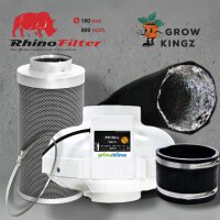 Grow Abluftset Prima Klima mit Rhino Aktivkohlefilter...