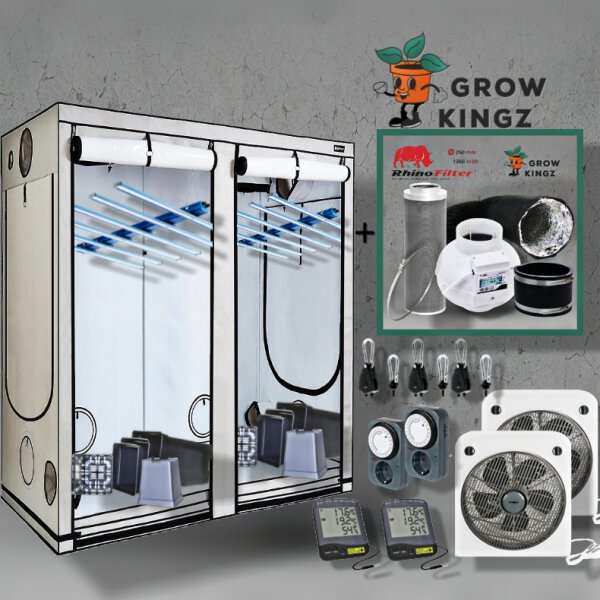 Homebox 240x120x220 cm Growbox Set LED 2x Maxibright Daylight 660W Pro