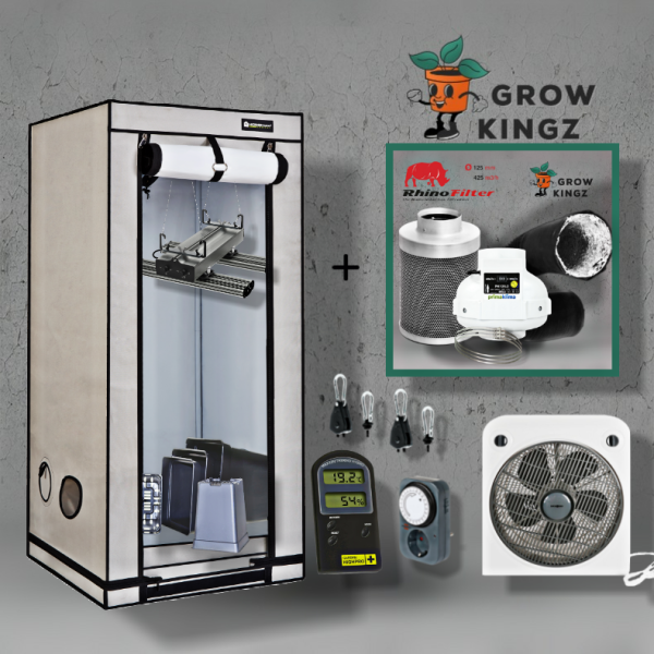 Homebox 60x60x160 cm Growbox Set LED Greenception GCx4 120W